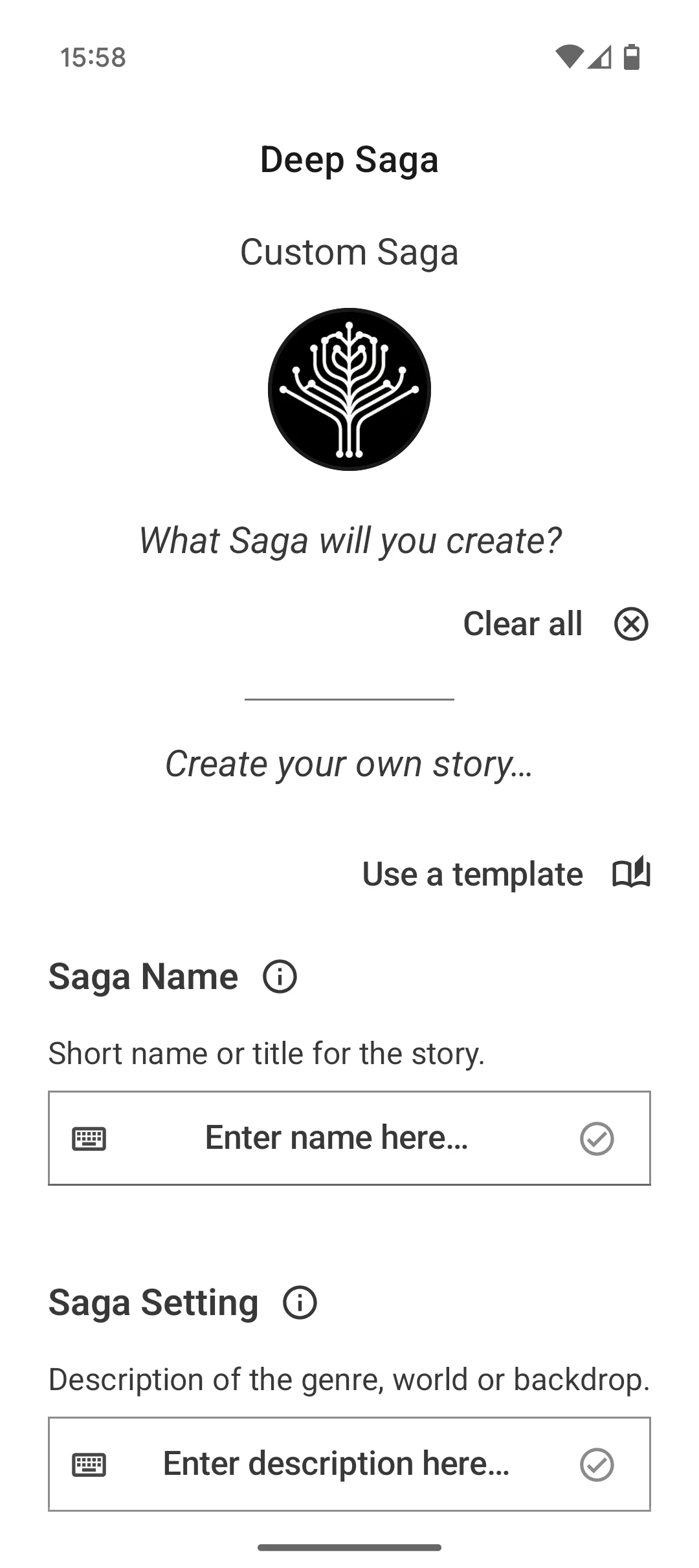 Deep Saga: AI Text RPG screenshot